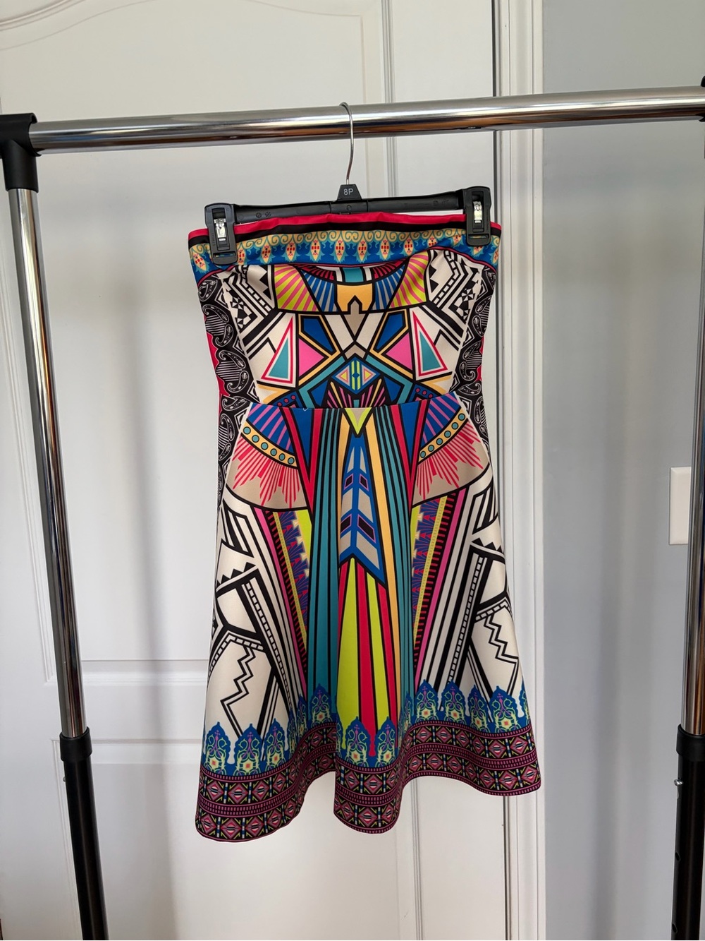 Vibrant Geo-Print A-Line Dress - Multicolor